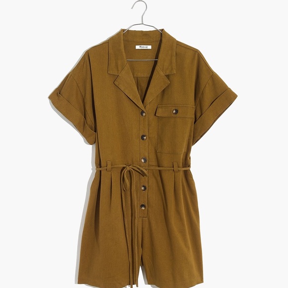 Madewell ‘Belted Safari Romper’ in Olive - Picture 1 of 5